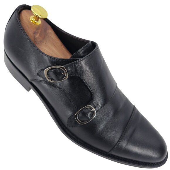 To Boot New York Adam Derrick Italy Men's 10.5 Black Leather Monk Strap Loafers
